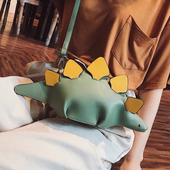 Cute Dinosaur crossbody bag with adjustable shoulder strap. - Picture 2 of 4